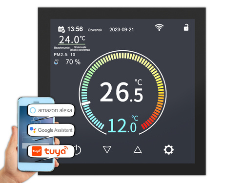 Termostat elektroniczny programowalny AC-TE001B-WIFI POLSKIE MENU