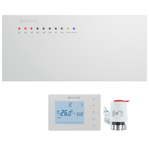 Centrala sterująca  AD117 + termostat pokojowy AD118 WiFi + siłownik - Zestaw T1S1