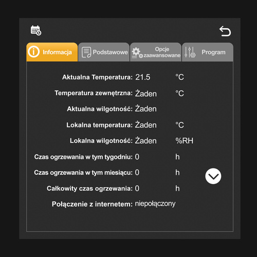 Termostat elektroniczny programowalny AC-TE001B-WIFI POLSKIE MENU